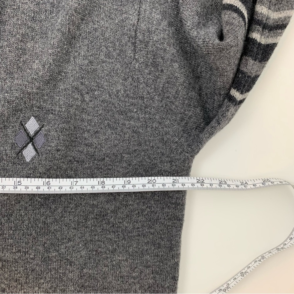 St Michael Cardigan Sweater Knit Gray Sz Medium Lambswool Pockets Grandpacore UK - Picture 7 of 10
